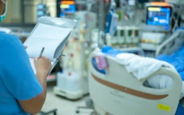 Nurses are checking the function of the hemodialysis machine before use in patients with chronic renal failure.